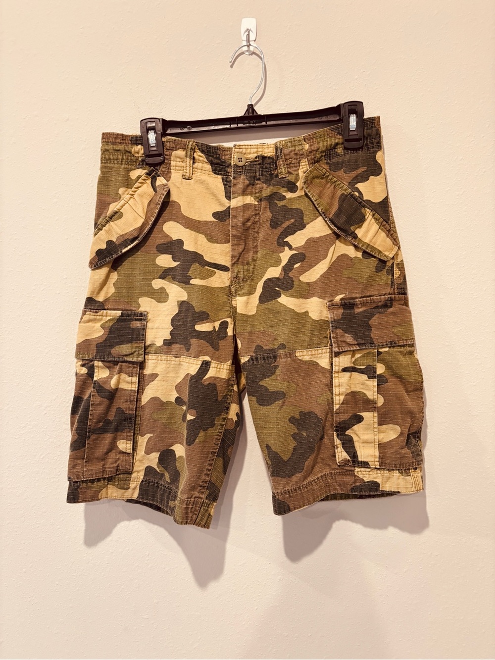 H&M Men's Camouflage Cargo Shorts Cotton Summer Outdoor Comfy Classic Durable